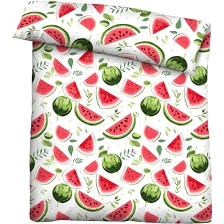 Castell Markenbettwäsche Baumwoll Renforce 0040798 Wassermelone 135x200 cm + 80x80 cm, rot – Bild 2