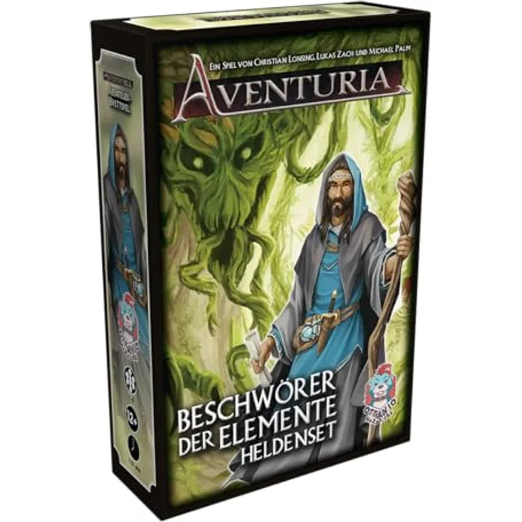Ottavio Aventuria – Beschwörer der Elemente, Heldenset für 1-6 Spieler, strategisches Kennerspiel mit 70 Karten und Sidequest, Deutsch, 12+ Jahre