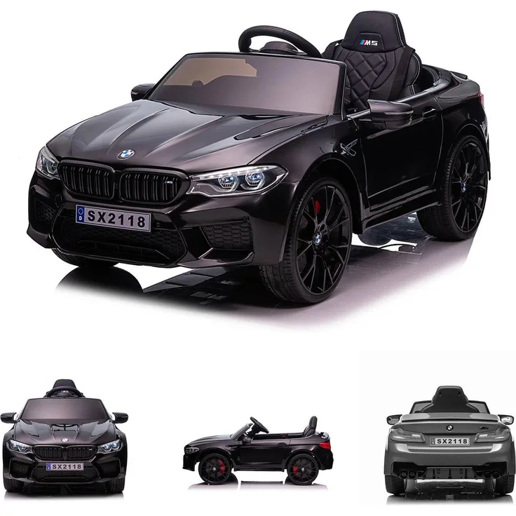 Chipolino BMW M5 Kinder Elektroauto, Fernbedienung, Musik, EVA-Räder, Bluetooth, schwarz, für Kinder von 3 bis 8 Jahren, max. 30 kg, Geschwindigkeit 3-5 km/h