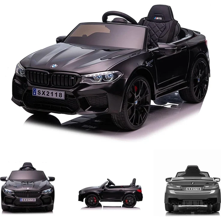 Chipolino BMW M5 Kinder Elektroauto, Fernbedienung, Musik, EVA-Räder, Bluetooth, schwarz, für Kinder von 3 bis 8 Jahren, max. 30 kg, Geschwindigkeit 3-5 km/h