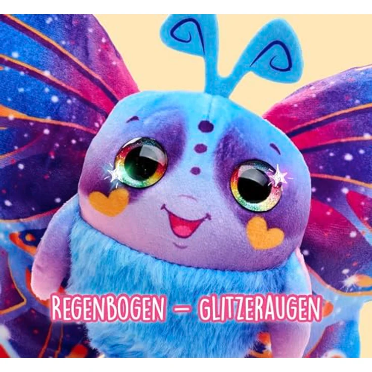 Simba Plüsch Schmetterling Fluffyfly, 30 cm aufblasbares Kuscheltier mit Regenbogen-Augen und Überraschungseffekt, geeignet für Kinder ab 3 Jahren – Bild 5