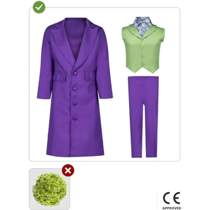 Funidelia Offizielles Joker Kostüm für Jungen, Größe 5-6 Jahre, lila, enthält Jacke, Weste mit Kragen, Krawatte und Hose, ideal für Partys, Karneval und Halloween – Bild 3