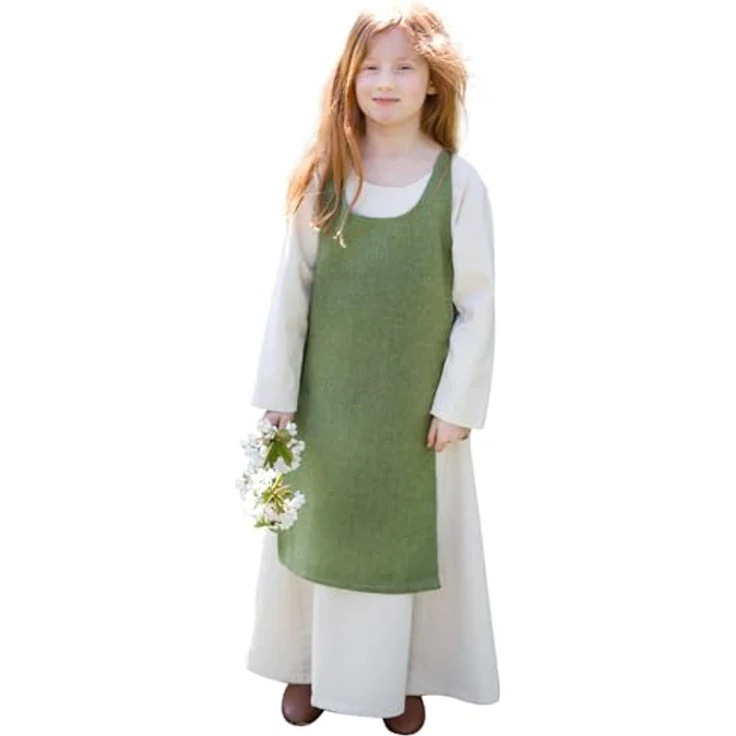 Burgschneider Kinderüberkleid Ylva, Lindgrün (116) aus Baumwolle, Historisch - Early Medieval, Viking – Bild 1