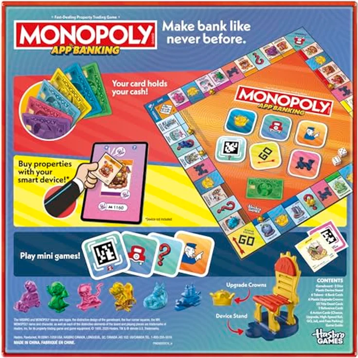 Hasbro Gaming Monopoly App Banking Brettspiel, englische Fassung mit digitaler Geldverwaltung und Minispielen – Bild 2