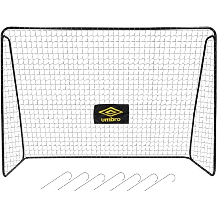 Umbro Fußballtor - 300 x 120 x 205 cm - Metall - Inkl. 7 Bodenhaken - Schwarz
