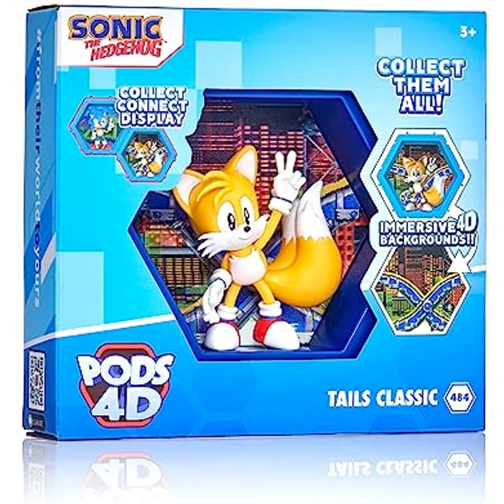 PODS 4D Classic Tails| Einzigartige verbindbare Wackelfigur zum Sammeln, die aus ihrer Welt in Ihre Welt platzt, Wand- oder Regaldisplay | Sonic Toys und Geschenke | Serie 1 Nr. 484 – Bild 2