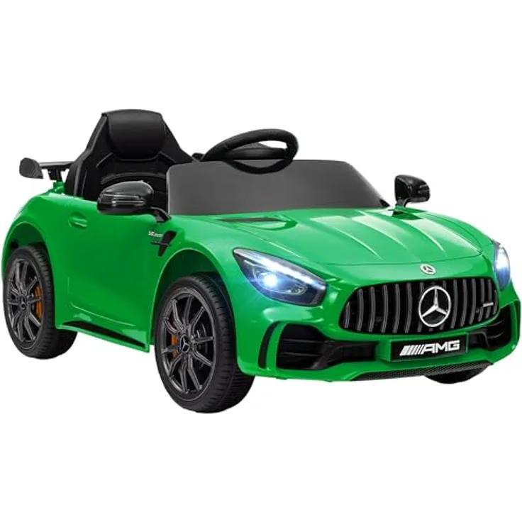 AIYAPLAY Kinder Elektroauto 12V Elektrofahrzeug mit 2,4G Fernbedienung, Lichten, Musik, Stützräder, 3-5 km/h, Kinderauto mit USB, MP3, Rückwärtsfunktion, Sanftstart, für Kinder 3-6 Jahre, Grün