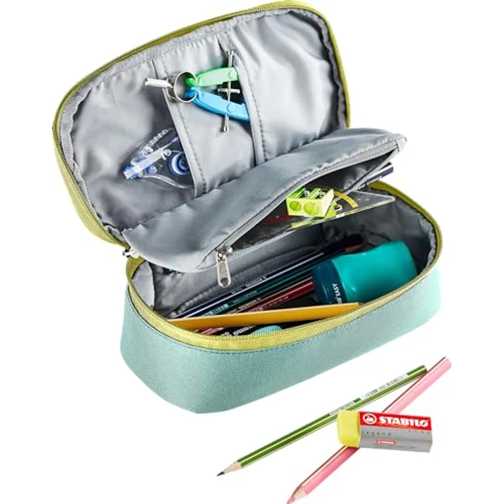 deuter Federmäppchen Pencil Case jade-sprout, mit Zwischeneinlage und passendem Design zum Schulranzen – Bild 2