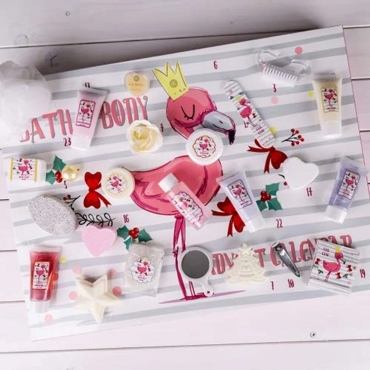 ACCENTRA Adventskalender FLAMINGO, Badezusätze mit exotischem Flamingo-Design – Bild 2