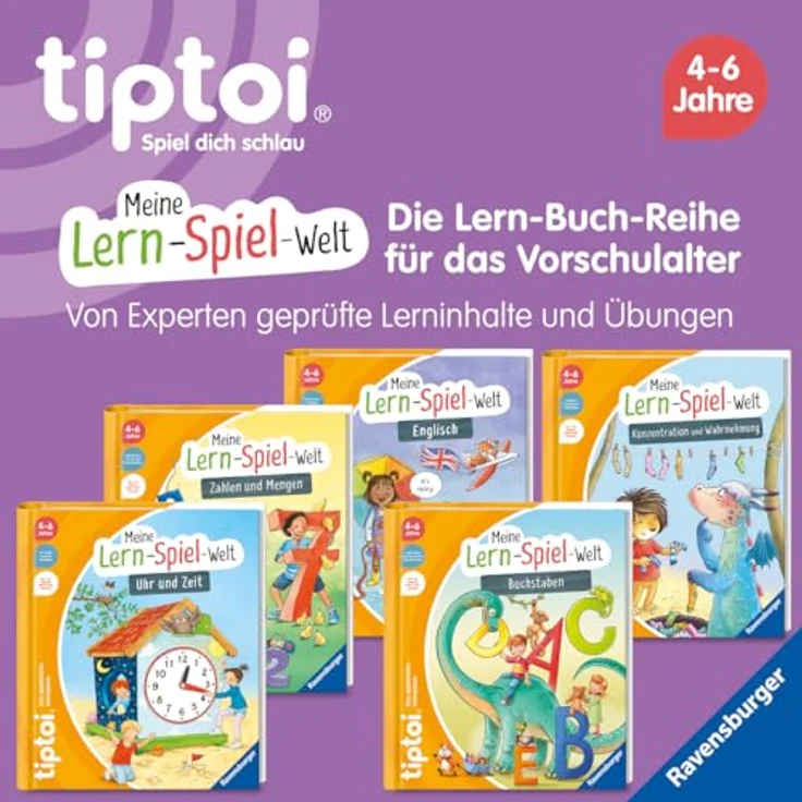 Ravensburger tiptoi® Buch - Meine Lern-Spiel-Welt - Englisch, interaktive Entdeckungsreise für Kinder mit Amy und Luke – Bild 7