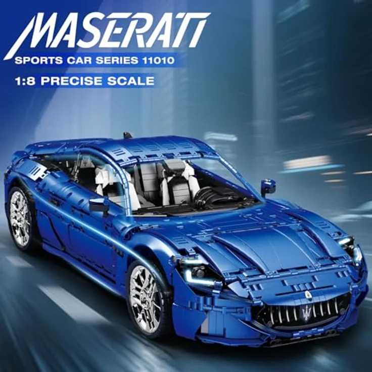 Reobrix 11010 Auto-Modellbausatz, 1:8 Technischer Sportwagen Rennwagen mit 5480 Klemmbausteinen, detailgetreu, Sammlerstück für Erwachsene – Bild 2
