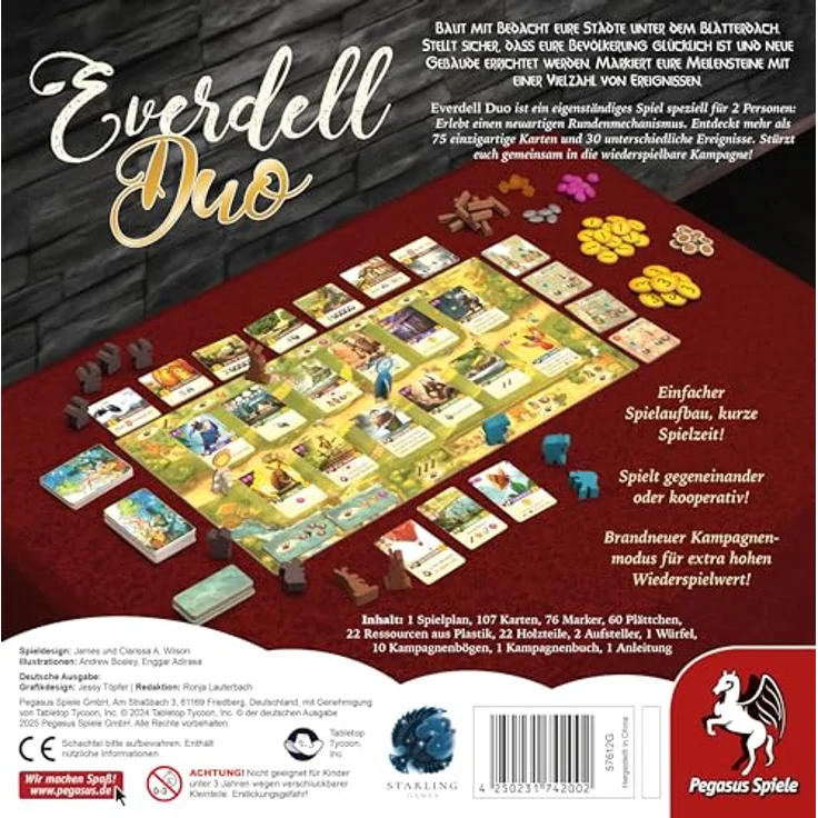Pegasus Spiele Everdell Duo, Brettspiel für 2 Spieler, strategisches Kennerspiel – Bild 4