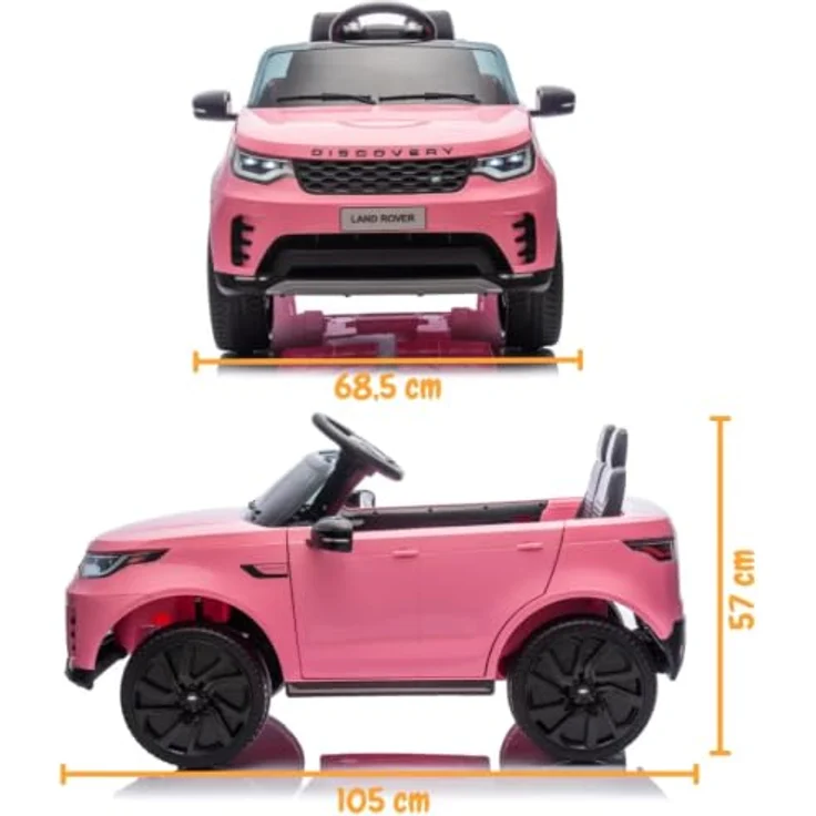 Land Rover Discovery Kinder Elektroauto 12V, mit Fernbedienung, für 1-6 Jahre, rosa, MP3-Player, LED-Scheinwerfer, Sicherheitsgurte – Bild 7