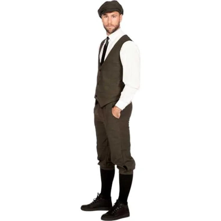 Wilbers Set Roaring 20's Arthur (54), Kostümset mit Knickerbocker Hose, Weste und Schiebermütze, 100% Polyester