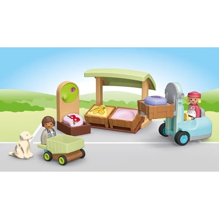 Playmobil® 71137 Bio-Marktstand mit Gabelstapler, inkl. Obst- und Gemüsekisten, Playmobil® Junior – Bild 4