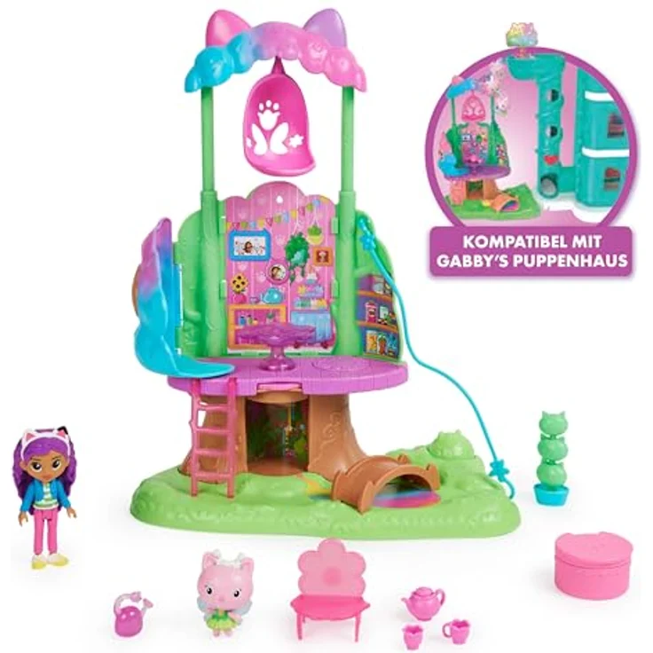 Gabby''s Dollhouse verwandelbares Baumhaus-Spielset mit Lichtern und 2 Figuren 5 Zubehörteilen 1 Überraschungsbox 3 Möbelstücken Kinderspielzeug Aktion/Abenteuer 3 Jahr(e) Akkus/Batterien enthalten LR44 Mehrfarbig – Bild 3
