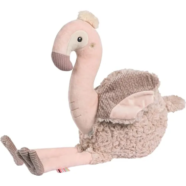 Fehn Kuscheltier Flamingo XL, Spielgefährte und Beschützer, 56 cm, Plüsch, maschinenwaschbar bei 30°C, für Babys ab 0+ Monaten