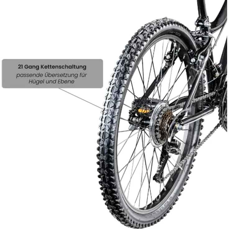 Galano GA20 Mountainbike 24 Zoll Jungen Mädchen Fahrrad für Jugendliche Jugendfahrrad MTB Hardtail Jugend Kinder Fahrrad ab 8 Jahre Mountain Bike 21 Gänge (schwarz/grau, 30 cm) – Bild 5
