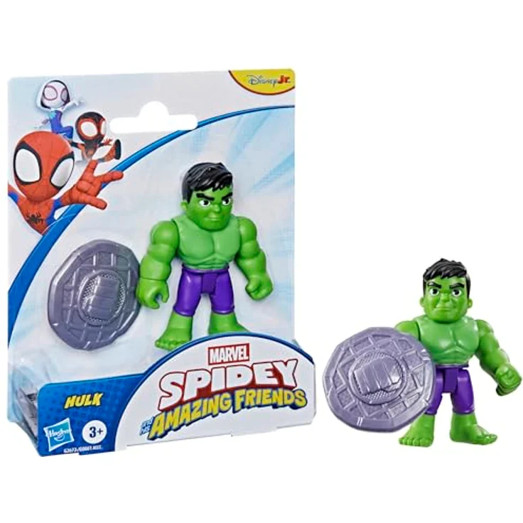 Marvel Spidey und Seine Super-Freunde Hulk Action-Figur, 7,6 cm große bewegliche Figur mit Accessoire, Superhelden-Spielzeug für Kinder ab 3 Jahren – Bild 2