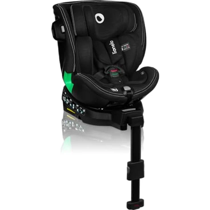 lionelo Autokindersitz Harmony I-Size, 360° drehbar, ISOFIX, Gürtelalarm, ab Geburt bis 12 Jahre, Bambusstoff, (Set) – Bild 2