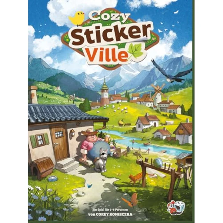 Asmodee Cozy Stickerville, Kooperatives Familienspiel für 1-6 Spieler, ab 8 Jahren, Brettspiel mit 30-60 Minuten Spielzeit, Deutsche Version – Bild 2