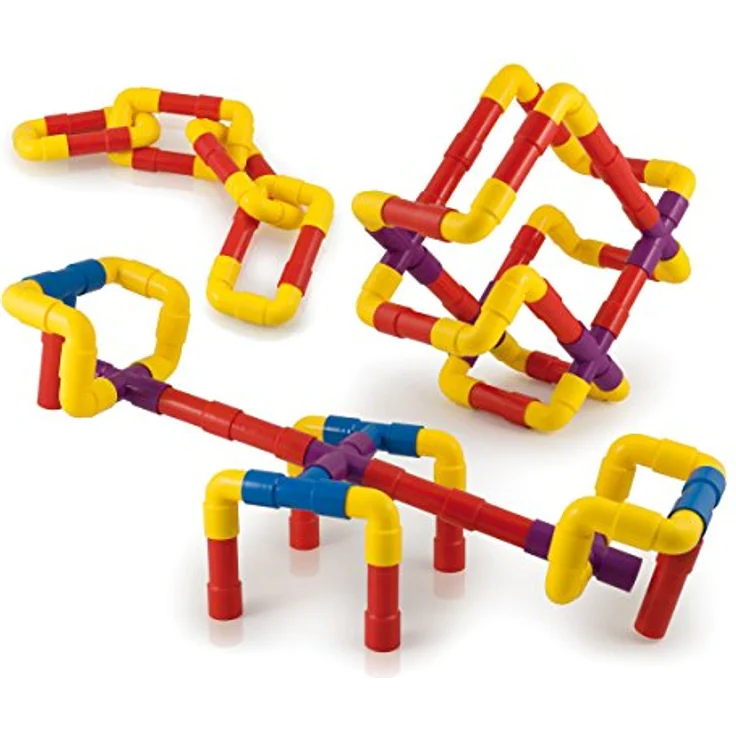 Quercetti Tubation, Bauspiel mit farbigen Schläuchen in 4 Farben, fördert Kreativität und Raumkoordination, 100% Made in Italy – Bild 5