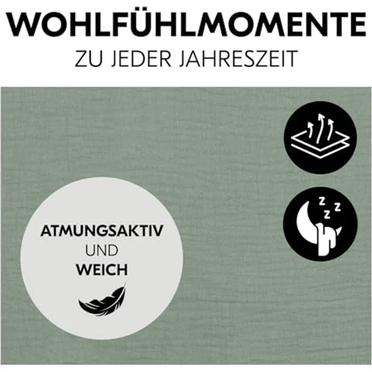 hauck Schonbezug für Babywippe Highchair Bouncer (Eco), Baumwolle mit Gummizug und Gurtschlitze für 5-Punkt-Gurt, waschbar bei 60°, sage – Bild 4