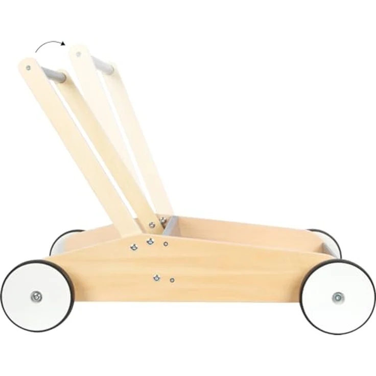 Small Foot Lauflernwagen Schiefergrau, robuster Schiebewagen aus Holz mit großer Ladefläche, ab 12 Monaten, 12550 – Bild 3