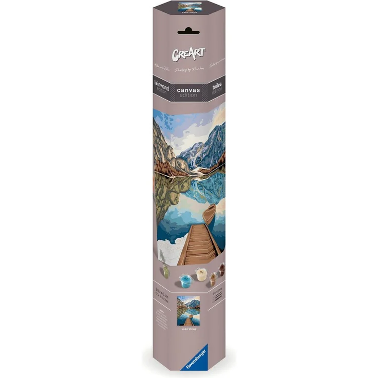 Ravensburger Malen nach Zahlen CREART CANVAS Leinwand Seeblick 23909, Malvorlagen-Set für Erwachsene ab 12 Jahren, Farbenfrohes Santorini Motiv – Bild 1