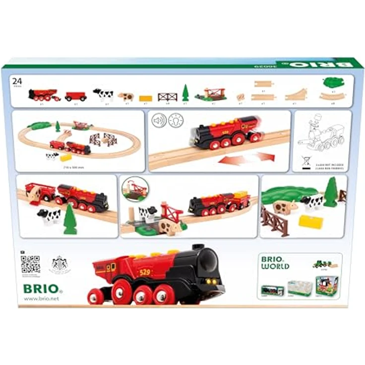 BRIO® Rote Lola Bauernhof Zugset, 24-tlg. Spielzeug-Eisenbahn mit Batterielok, FSC®-zertifiziert – Bild 5