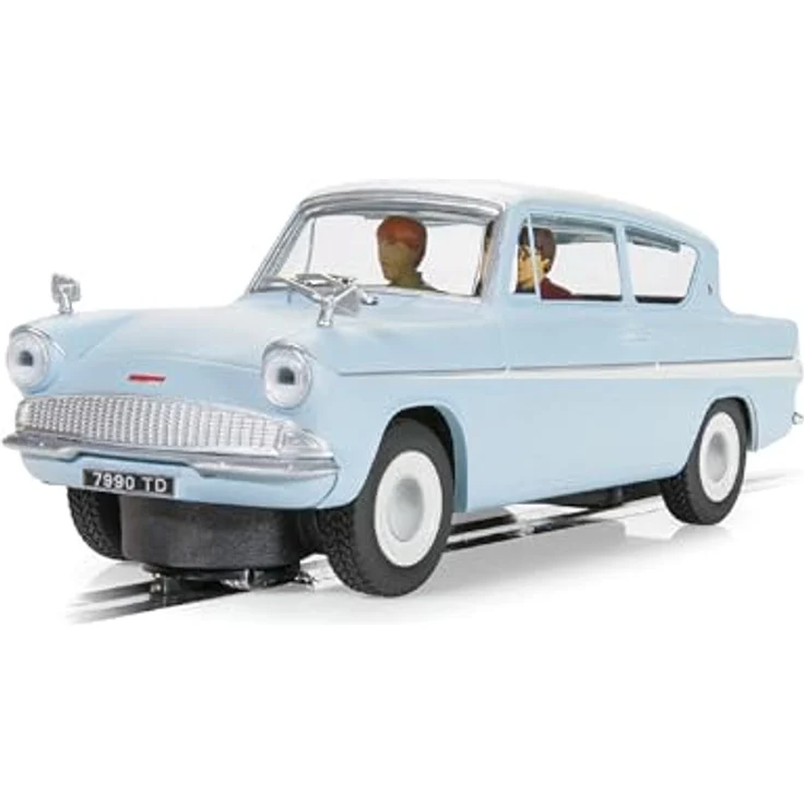 Scalextric C4504 1:32 Ford Anglia 105E Harry Potter HD, Slotcar mit Fahrerfigur, funktionsfähigen Scheinwerfern, Digital Plug kompatibel – Bild 1