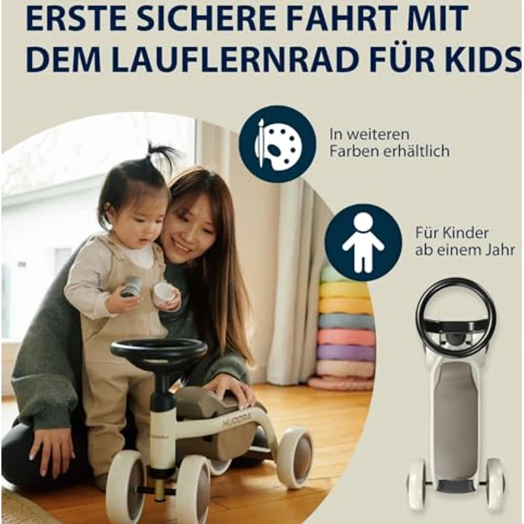 Hudora Laufrad Steppy 6, Laufrad für Kleinkinder mit 6 Zoll Vollschaumrädern und niedrigem Schwerpunkt, blau – Bild 5
