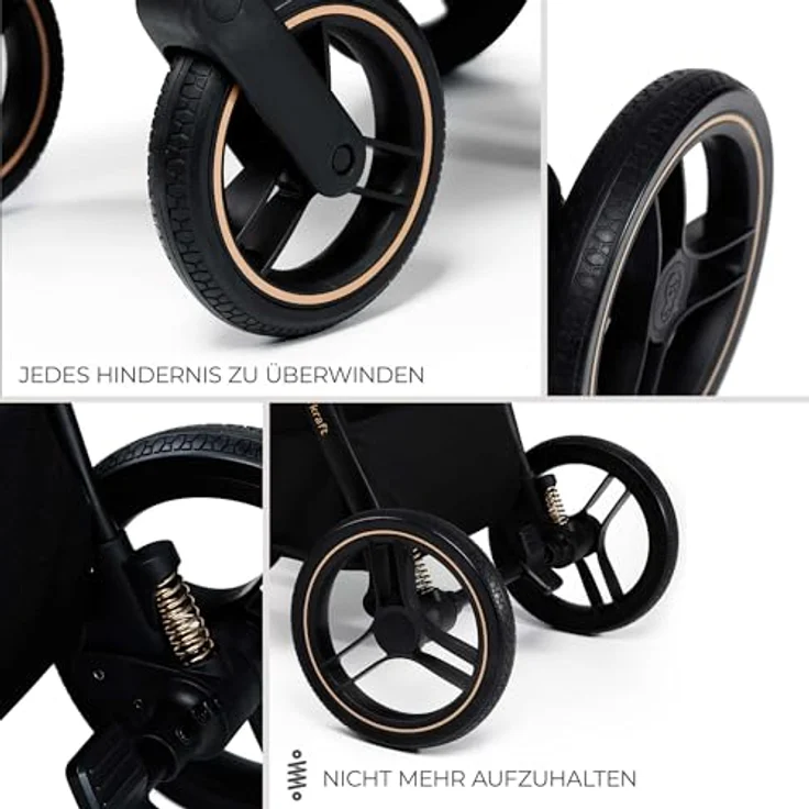 Kinderkraft Kombi-Kinderwagen NEA 2.0, 2-in-1 mit Babywanne und Sportsitz, Teleskopschieber, Zubehörset und Adapter - Midnight Black, bis 22 kg, inkl. Gratis Mobilitätsgarantie – Bild 5