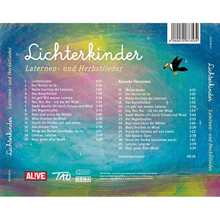 OTTO Hörspiel Laternen- und Herbstlieder, Kinderlieder-CD mit Karaokeversionen und Spende an World Vision – Bild 2