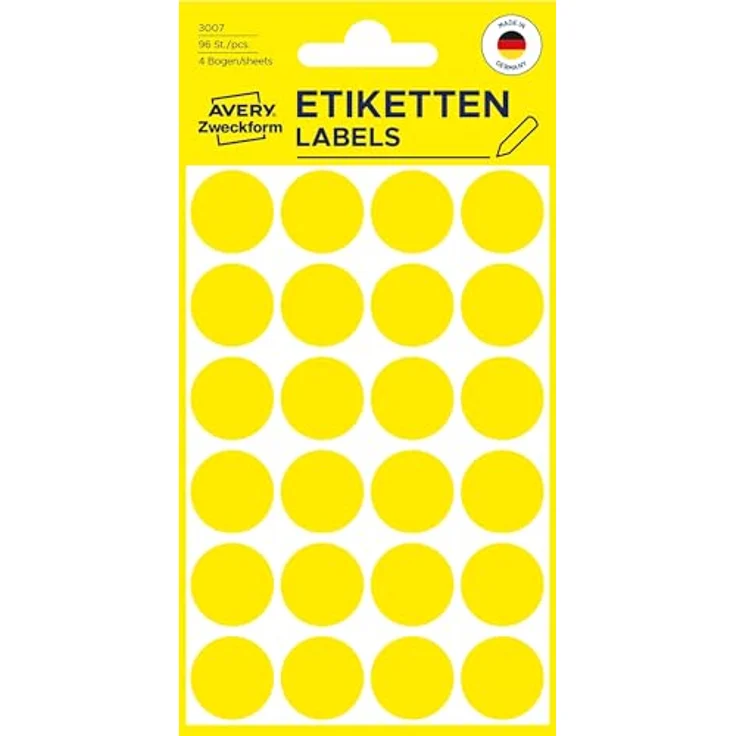 AVERY Zweckform Klebepunkte 3007, gelbe Markierungspunkte Ø 18,0 mm, 96 Stück – Bild 8