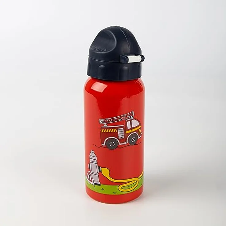 SIGIKID Edelstahl Trinkflasche Frido Firefighter, auslaufsicher, BPA-frei, robust, leicht, Drehverschluss zerlegbar, gut zu reinigen, für Kinder 3-8 Jahre, Art. -Nr. 25292, Feuerwehr/rot 400 ml – Bild 5