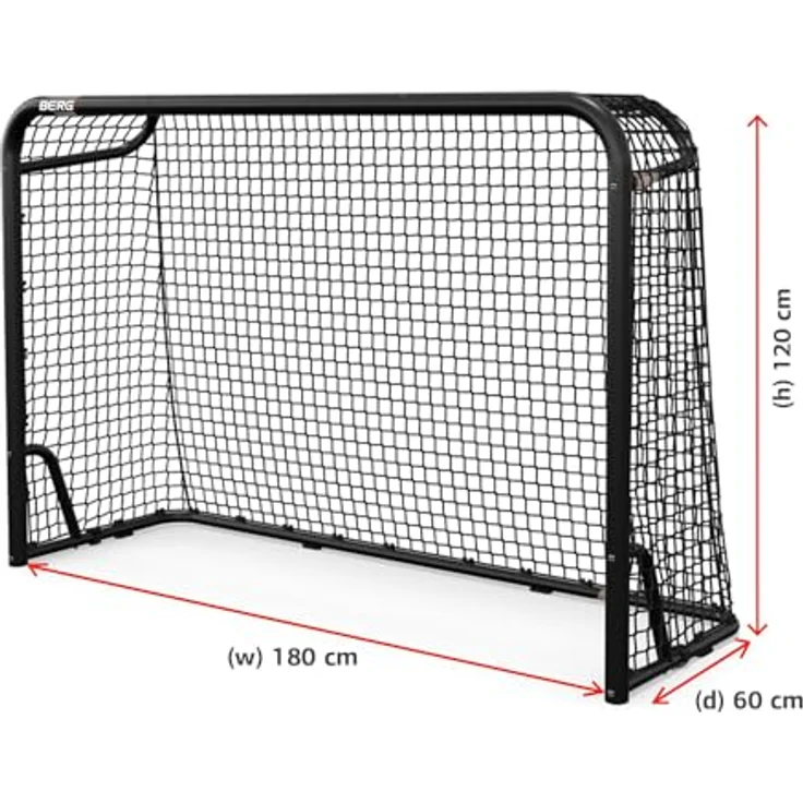 Fußballtor BERG, SportsGoal S, 180x120 Zentimeter, Geeignet für Verschiedene Sportarten, Schwarz/Rot – Bild 3