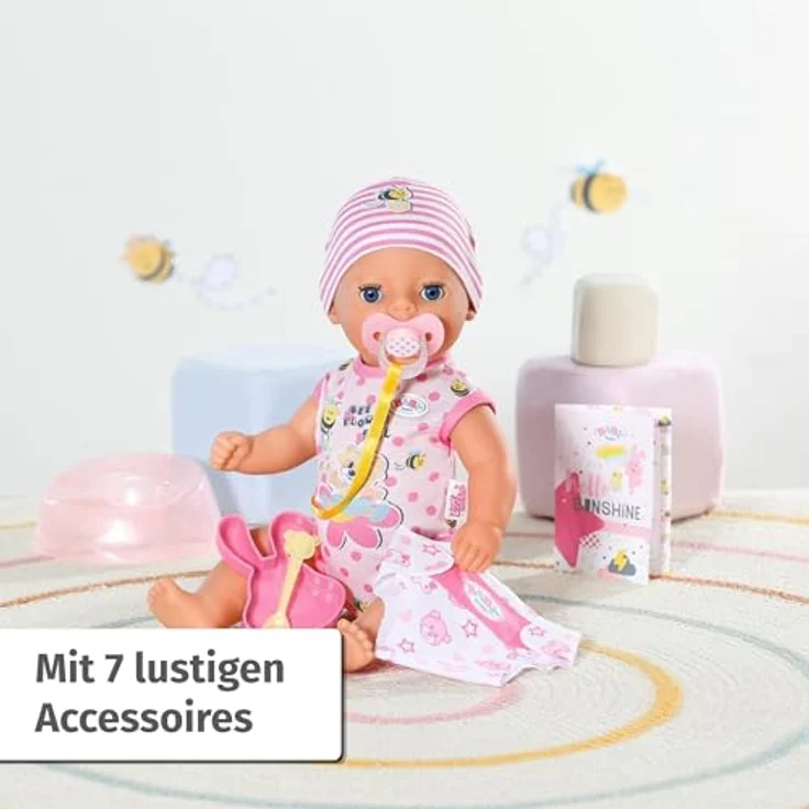 Baby Born Babypuppe Little Baby Girl, Lena, 36 cm, mit 7 Funktionen, rosa – Bild 3