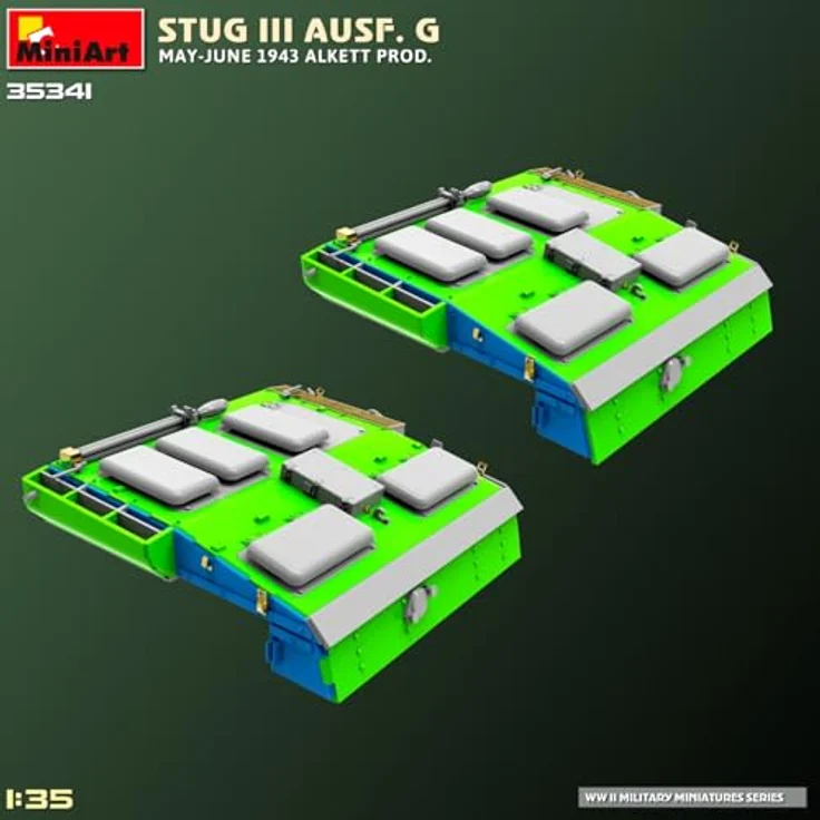 Other 1:35 StuG III Ausf. G Mai-Juni 1943 Alk, Modellfahrzeug mit beweglichen Luken und Photoätzteilen, 5 Varianten darstellbar – Bild 13