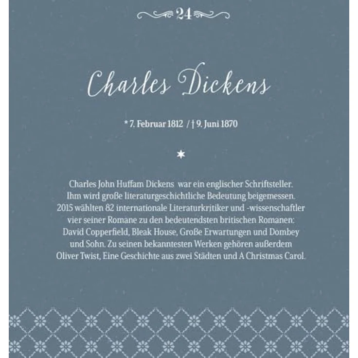 Coppenrath Verlag Adventskalenderbuch zum Aufschneiden, literarischer Advent mit 24 Texten von renommierten Autorinnen und Autoren, Glitzerleinen mit Goldfolie und Hochprägung – Bild 4