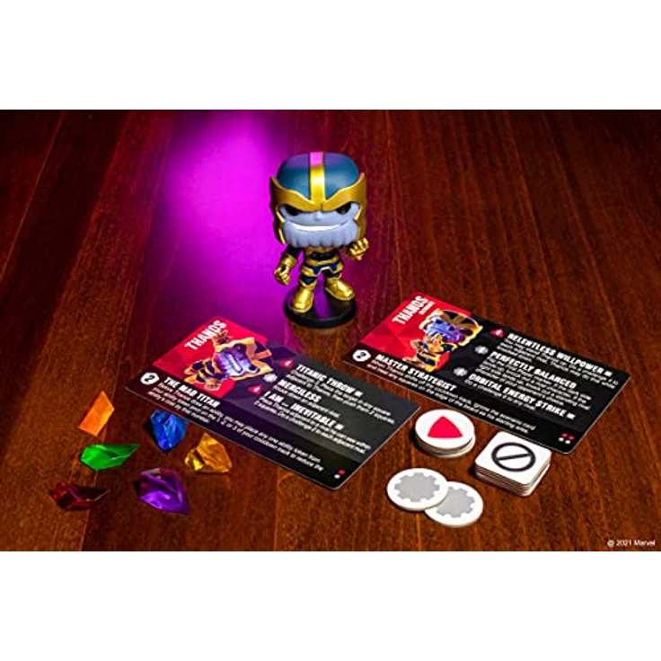 FUNKO GAMES Funkoverse: Marvel 101 1-Pack – Thanos, 7,6 cm Pop! Figur, Strategie-Brettspiel für 2–4 Spieler, ab 10 Jahren, mit einzigartigem Chase-Charakter und Cooldown-System – Bild 4