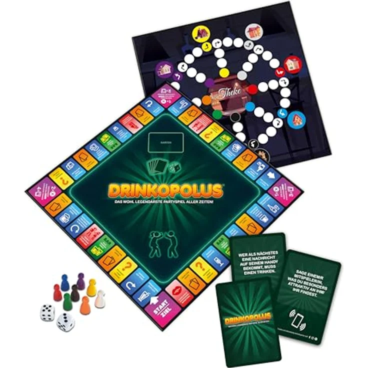 Gomazing Drinkopolus Partyspiel für Erwachsene inkl. Spiel "Theke", für 2-8 Spieler ab 18 Jahren, langlebige Materialien, deutsch – Bild 2
