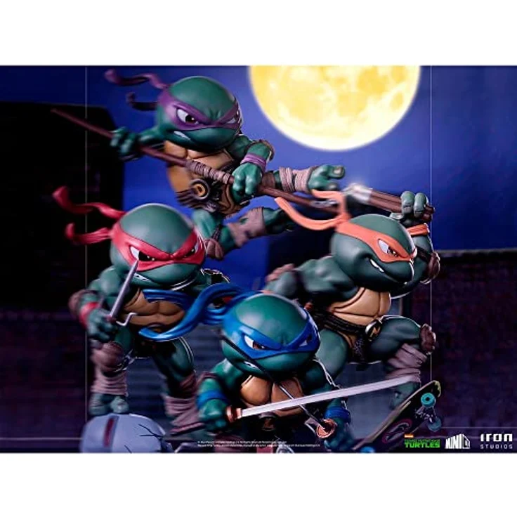 Iron Studios Teenage Mutant Ninja Turtles Mini Co. Leonardo, detailreiche Sammelfigur aus hochwertigem PVC, 12 cm hoch – Bild 8