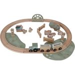 Little Dutch 7151 FSC Holz Traktor Eisenbahn mit Schienen Set Bauernhof in Blau - Little Farm - Preisvergleich