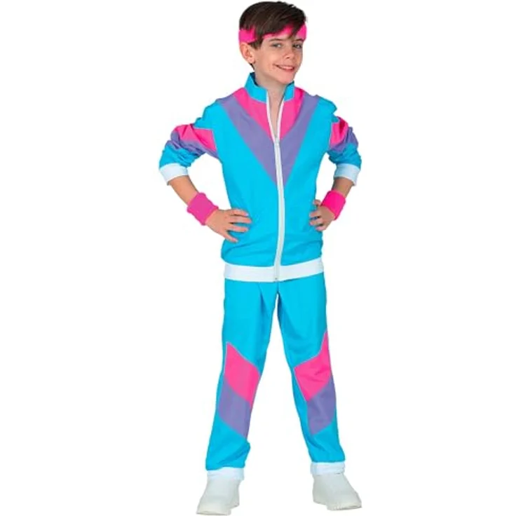 80 er Jahre Trainingsanzug Kinder - Jogginganzug - Blau - 116 - 164 cm 80ties L - 158 cm - 11-13 Jahre – Bild 4