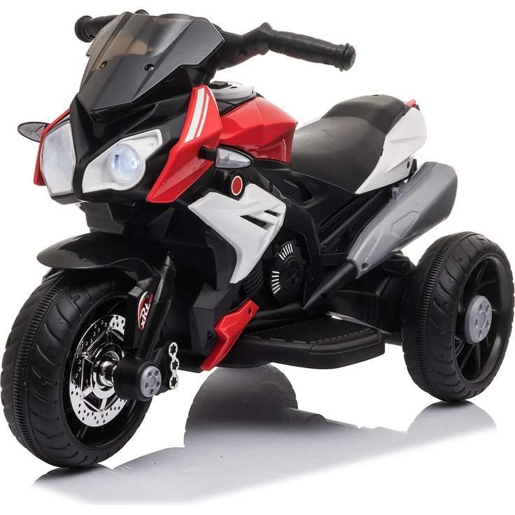 FCH 6V 7Ah Elektro Kindermotorrad Kinderfahrzeug Elektro-Dreirad 88 x 42 x 53cm Rot, Musik- und Beleuchtungsfunktion, für Kinder von 3-5 Jahren, wiederaufladbarer Akku