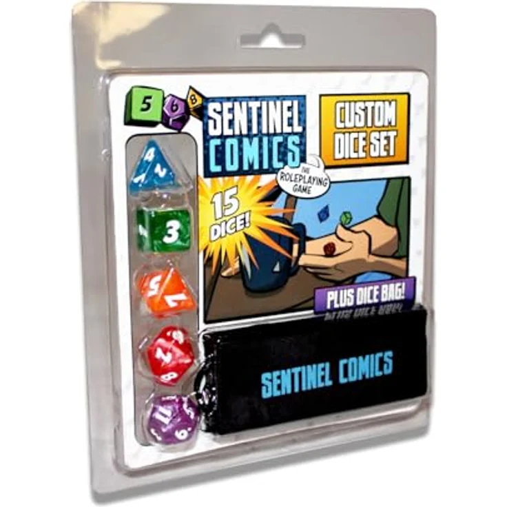 Greater Than Games GTG43806 Sentinels Comics: Rollenspiel Würfelset, 4-teiliges Set für Rollenspiele – Bild 1