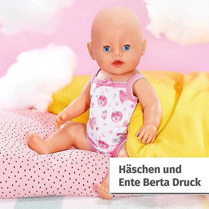BABY born, Puppenbody, Body 43cm, Unterwäsche Set in weiß und rosa für 43 cm große Puppen mit Kleiderbügel, 834237, Zapf Creation, Nocolor, 43 – Bild 5