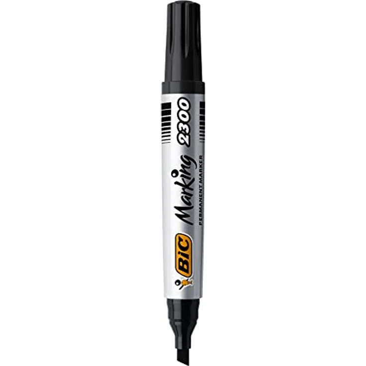 BIC Marking 2300 Permanent Marker, in Schwarz, Wasserfester Stift auch für Karton, Glas und Kunststoff, Strichstärke 3.7 mm, 12er Pack – Bild 4