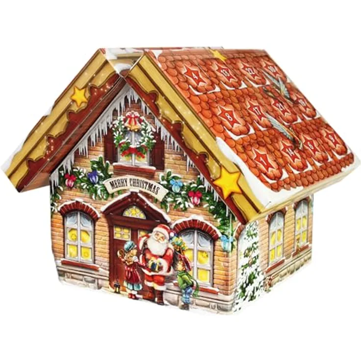 ROTH Räucherkegel-Adventskalender Räucherhaus gefüllt mit 24 verschiedenen Räucherkerzen, Räucherkerzchen-Kalender für die Vorweihnachtszeit